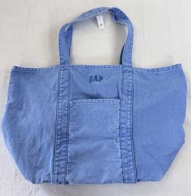 Gap Denim Logo Tote Bag Blue New NWT