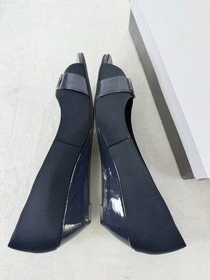 Alfani Shoes 11 Womens Carterr Peep Tow Wedge Heel Sandals Navy Blue Step N Flex