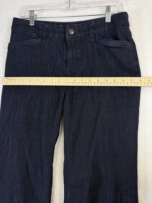Eddie Bauer Jeans Women 6 Petite Curvy Flare Dark Blue 6P P6 Denim