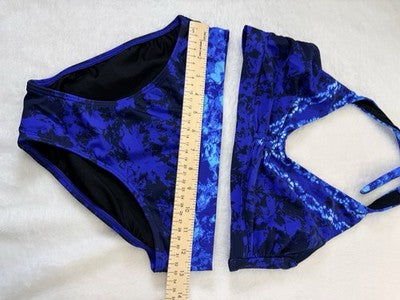 Venus Bikini Top Bottoms Medium Top 4 Bottom Blue Halter Triangle