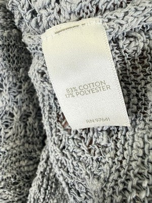 J Jill Sweater Small Short Sleeve Gray Open Knit Lightweight Beachy Womens