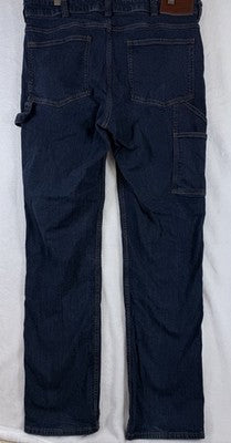 Duluth Trading Co 40 Grit Flex Relaxed Fit Dark Wash Denim Work Jeans 36x34 Men