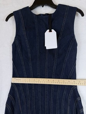 Gap Studio Denim Dress 6 Women Seamed Midi Dark Blue Women GapStudio New