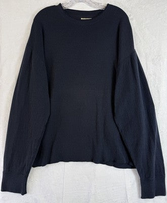 Vintage LL Bean 2XL Mens Blue Long Sleeve Outer Layer Crew Neck Pullover Wool