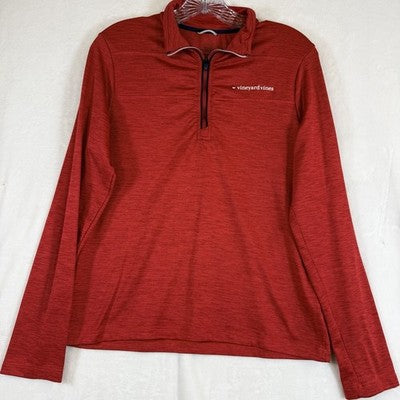 Vineyard Vines The Shep Shirt Large Boys Red 1/4 Zip