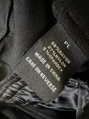 Briggs Pull On Pants Womens Petite Large Black Ponte Knit PL