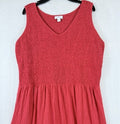 J Jill Large Tall Dress Midi Fit And Flare Knit Pink Sleeveless Ruched Women
