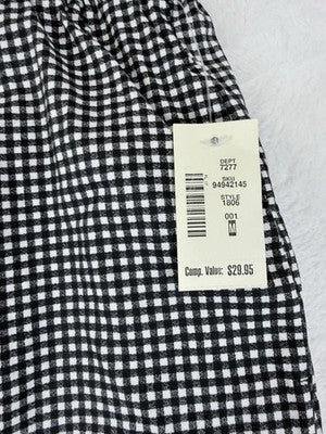 Aeropostale Boxer Shorts Womens Medium Black White Check Gingham Cotton New NWT