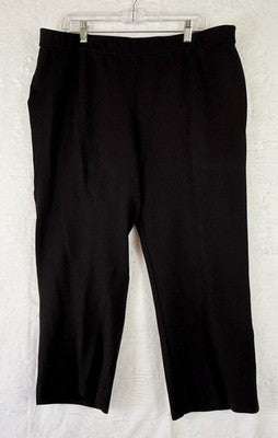 Susan Graver Smart Ponte Pants XL Petite Black Pull On Knit Slim Leg Womens
