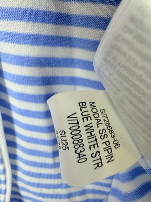 Gap Body Modal Pajamas XL Set Top Shorts Womens Blue Stripe Short Sleeve New NWT