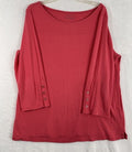 Talbots Large Tops Pima Cotton 3/4 Sleeve Red Womens Knit Textured Top