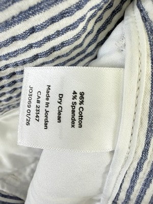 Talbots Seersucker Pants 8 Tapered Ankle Market Stripe Blue Womens New NWT