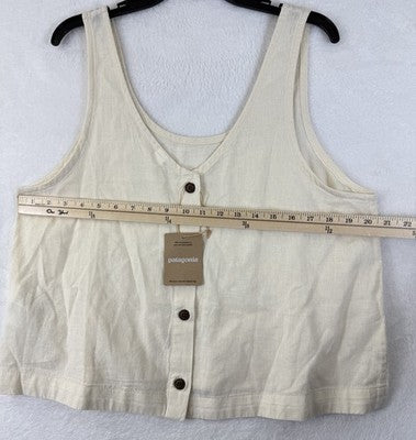 Patagonia Hemp Top Women Large Island Whole Weave Natural Reversible Button New