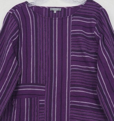 Habitat Clothes To Live In Top Medium Purple 3/4 Sleeve Artsy Lagenlook Womens