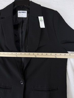 Old Navy Blazer Women Medium Black Jacket Classic Stretch New NWT