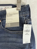Gap 5" Mid Rise Denim Girlfriend Shorts 25 0 Women Blue Jean New NWT