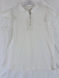 Walter Hagen Golf Polo XL Womens Flutter Sleeve White New NWT