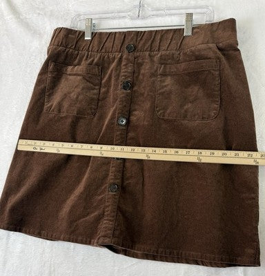 Torrid Mini Skirt 1 Corduroy 1X Brown Plus Size Womens Pull On