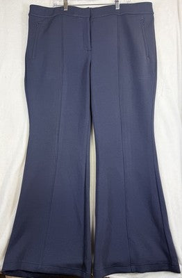 Lane Bryant The Journey Flare Pants 24 Navy Blue Knit Stretchy Plus Size New NWT
