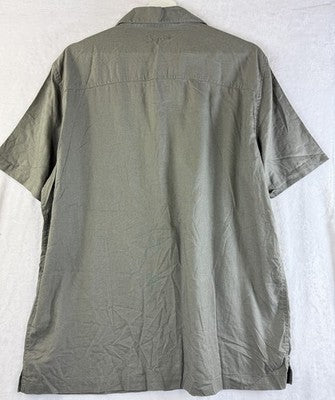 Gap Mens Linen Blend Shirt Large Short Sleeve Green Vacay Button Up Down New NWT