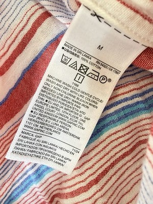 Gap Cotton Gauze Button Down Shirt Medium Women July 4th Red White Blue Top New