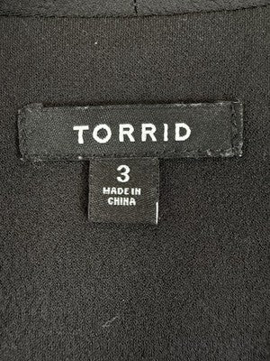 Torrid 3 Jacket Blazer Women Black Open Front 3/4 Sleeve Plus Size