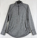 Gap Fit Maternity 1/2 Zip Top Large Gray Brushed Tech Jersey Long Sleeve