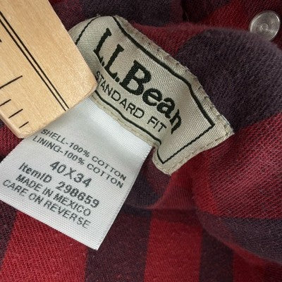 LL Bean Flannel Lined Jeans 40x34 - Actual 40x30 - Blue Straight Leg