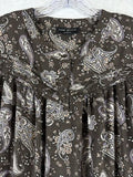Lane Bryant 22 Tops Long Sleeve Peasant Blouse Brown Floral Plus Size Womens
