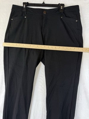 CJ Banks Signature Slimming Pants 16W Petite Black Ponte Knit Womens Plus Size