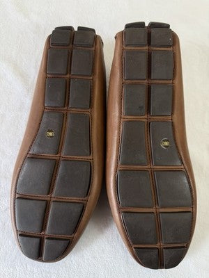 Vince Camuto Esmail Driving Loafers 9.5 Mens Brown Leather Shoes Slip On