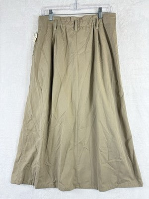 Vintage Midi Skirt 12 Khaki Tan 90s High Rise Hipster Academia Womens
