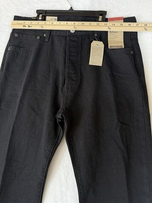 Levis 501 Jeans Mens Button Fly 34x30 Black Original New NWT