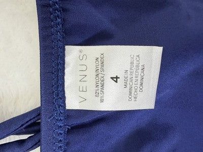 Venus Bikini Set Medium Bottoms 4 Halter Top Navy Blue Swimsuit Womens