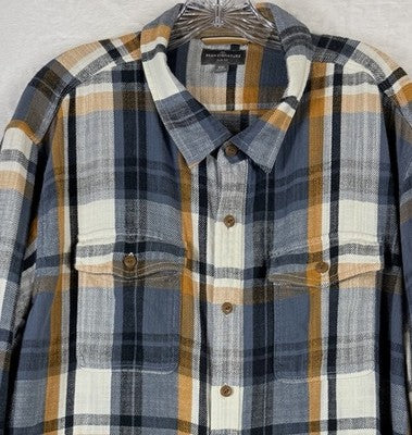 LL Bean Signature Heritage Textured Flannel Shirt XXL Plaid Slim Fit 514244