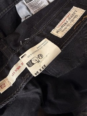 Levis Ribcage Wide Leg Jeans 23 Black High Rise Jeans 23x34 Levi’s New NWT