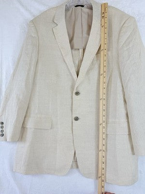 Tasso Elba 100% Linen Jacket Tan XL Mens Beige Blazer