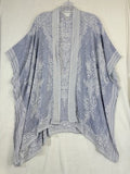 J Jill Kimono Wrap Lightweight Blue Open Front One Size Top Cardigan Womens