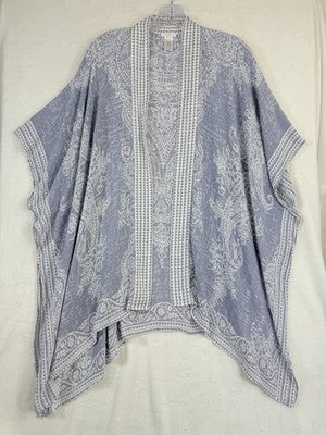 J Jill Kimono Wrap Lightweight Blue Open Front One Size Top Cardigan Womens