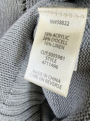 Max Studio Cardigan Sweater Large Gray Linen Blend Womens New NWT
