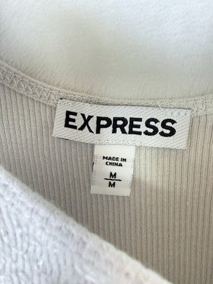 Express Sequin Tank Top Medium Gray Womens Sleeveless Knit