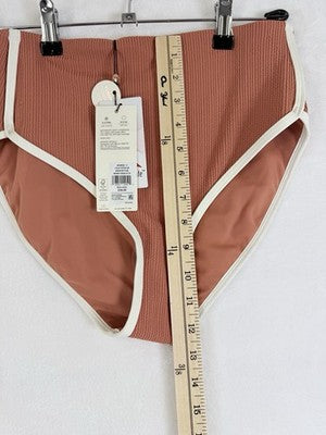 Calia Swim Bottom Small High Rise Bikini Tipped Terracotta Swimwear New NWT