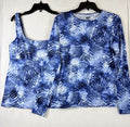 Lands End Tankini Top 12 Underwire Square Neck Rash Guard Swim Lot Blue