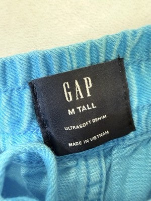 Gap UltraSoft Denim Easy Shorts Medium Tall Womens Cyan Blue Pull On New NWT