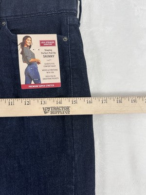 Levis Signature Jeans 4 27 Shaping Perfect Pull On Skinny Womens Dark Blue NEW
