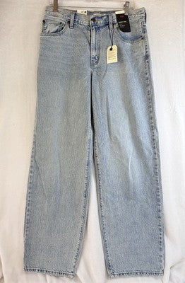 Levis Baggy Dad Jeans 29x34 Womens Mid Rise Straight Leg Light Blue New NWT