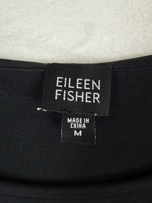 Eileen Fisher Washable Silk Tank Black Medium Womens Top