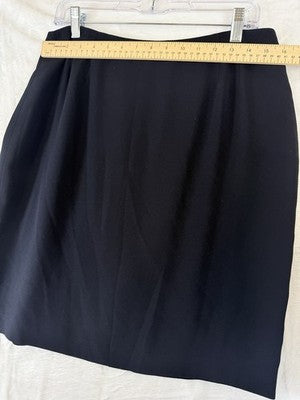 Vintage Anne Klein Skirt 12 Navy Blue Made In USA Pencil Knee Length
