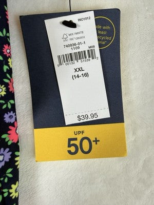 Gap Kids Girls 14/16 XXL Swimsuit One Piece Blue Floral Swim New NWT