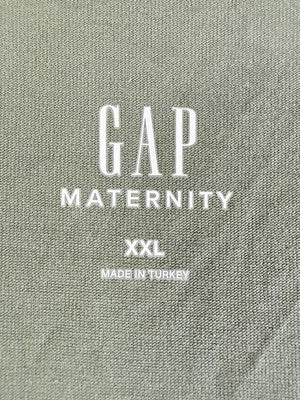 Gap Maternity Mixed Media Maxi Dress XXL Green Empire Waist Short Sleeve Women